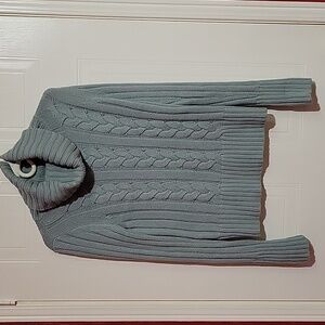 Ann Taylor Mint Green Cable Knit Cowlneck Sweater US S